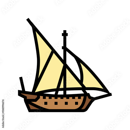barque ancient ship color icon vector. barque ancient ship sign. isolated symbol illustration