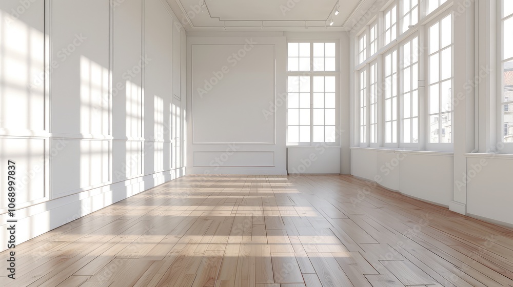 Spacious Empty Room with Large Bright Windows Spacious Empty Room with Large Bright Windows