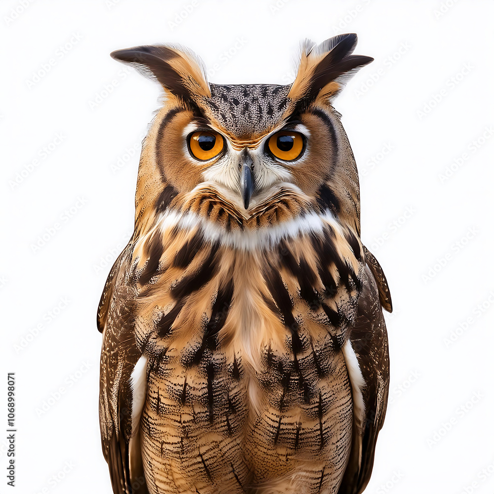 Naklejka premium clear png image full owl body white background use various applications