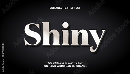 Shiny text effect with modern and elegant 3d style that can be edited