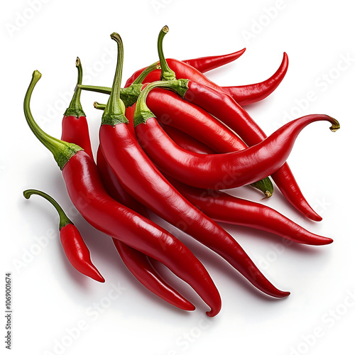 red chili peppers organic spice used mexican cuisine natural spicy flavor isolates white backgrounds photo