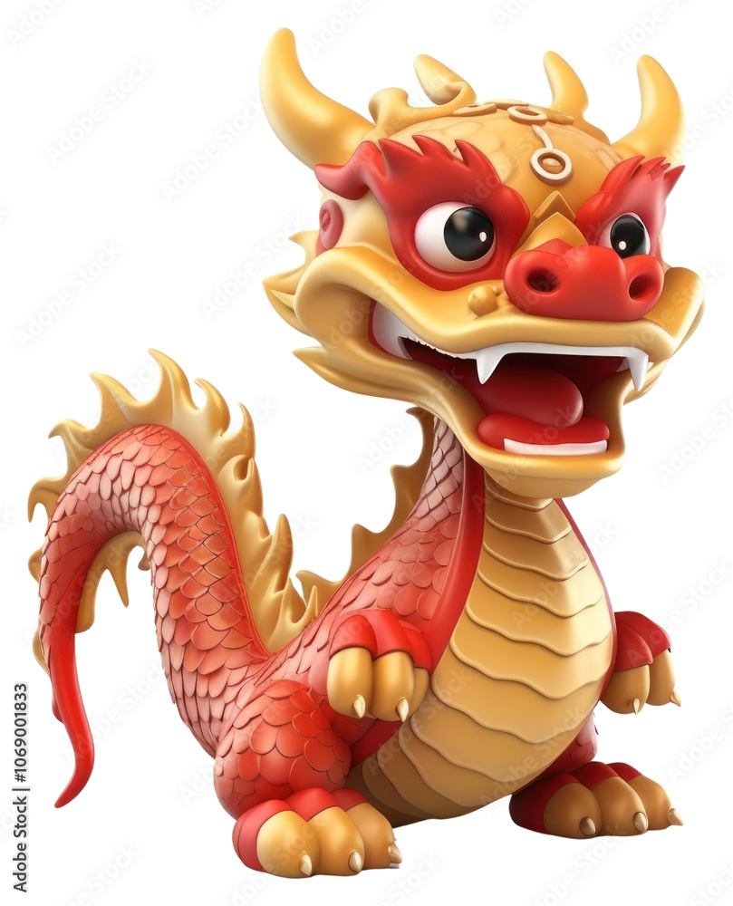 Fototapeta premium PNG Chinese dragon representation celebration creativity.