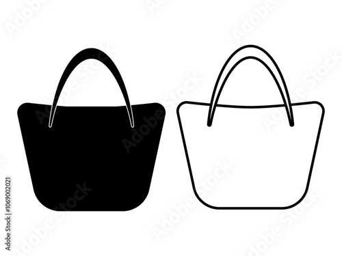 tote bag icon vector illustration flat design, isolated on white