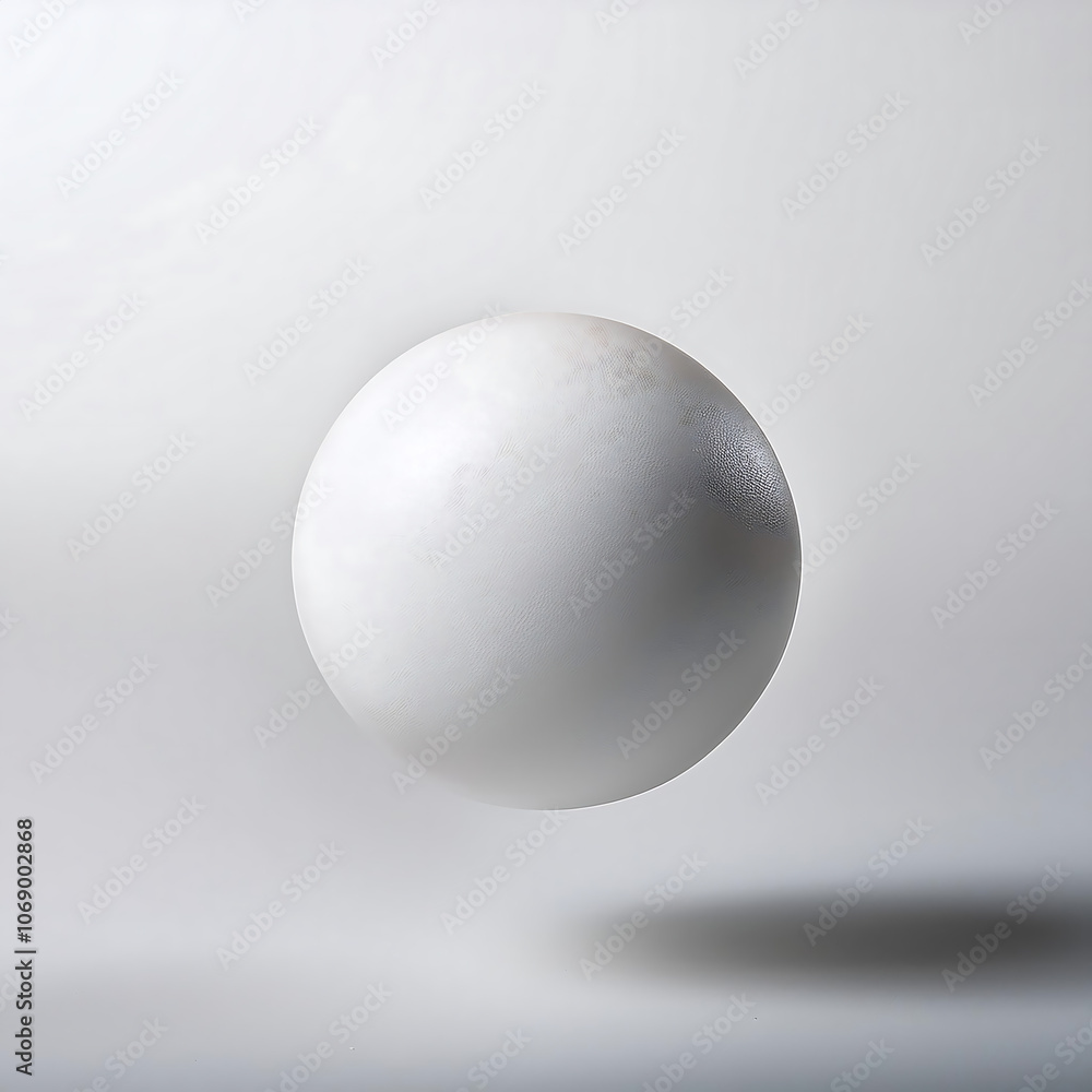 small white ball floats space clean white background small white ball floats space clean white background