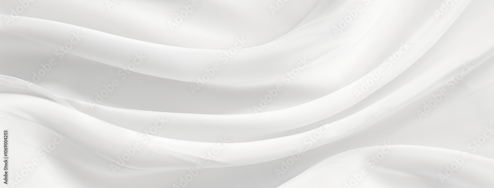 Obraz premium Elegant White Silk Fabric Flowing Texture