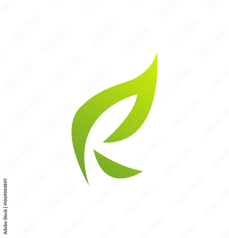 Creative Modern Letter R Leaf Logo Design Template Creative Modern Letter R Leaf Logo Design Template