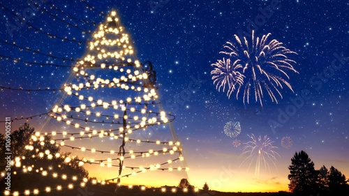 A cozy Christmas tree decoration fireworks1 photo