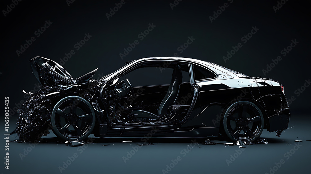 Black accident car Black accident car
