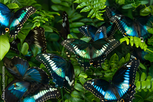 Mesmerizing Display of Lycaenidae Butterflies in a Floral Haven photo