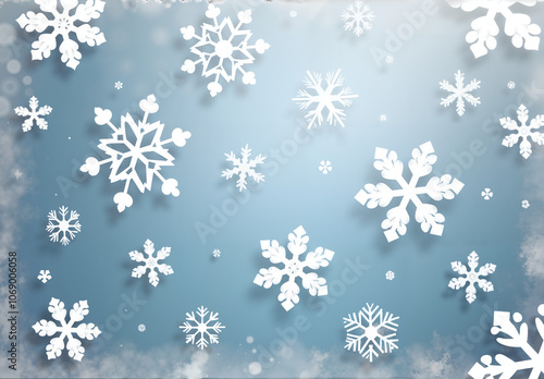 snowflakes on a blue background, generative ai