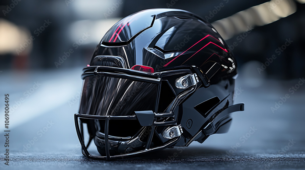 Fototapeta premium Black american football helmet
