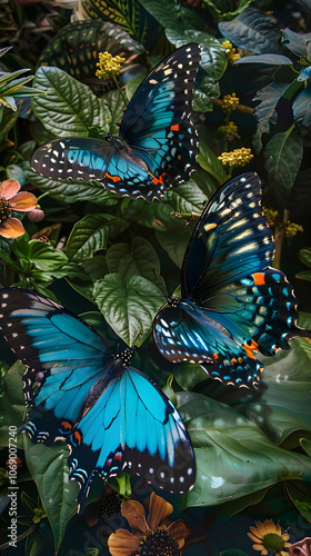 Mesmerizing Display of Lycaenidae Butterflies in a Floral Haven photo