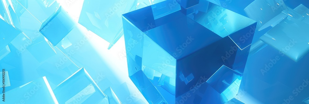 Abstract Blue Crystal Geometric Background Abstract Blue Crystal Geometric Background