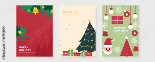 Festive Holiday Greeting Cards With Love And Joy Messages