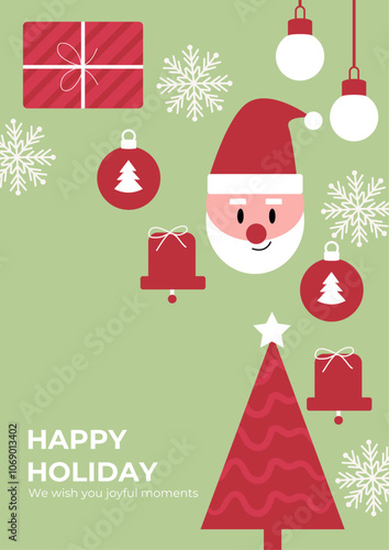 Festive Christmas Card With Message. Deal for spreading festive cheer and joyful moments during the Christmas season