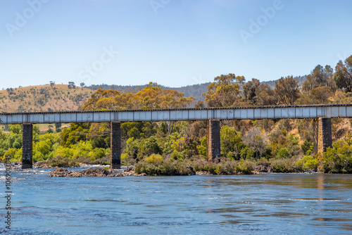 Derwent river narrow guage bridge spanning the river photo