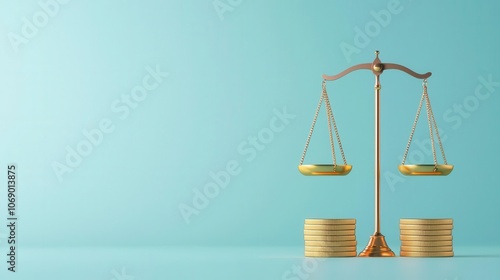 Wallpaper Mural Dividend increase, financial scales with cost of capital, 3D illustration Torontodigital.ca