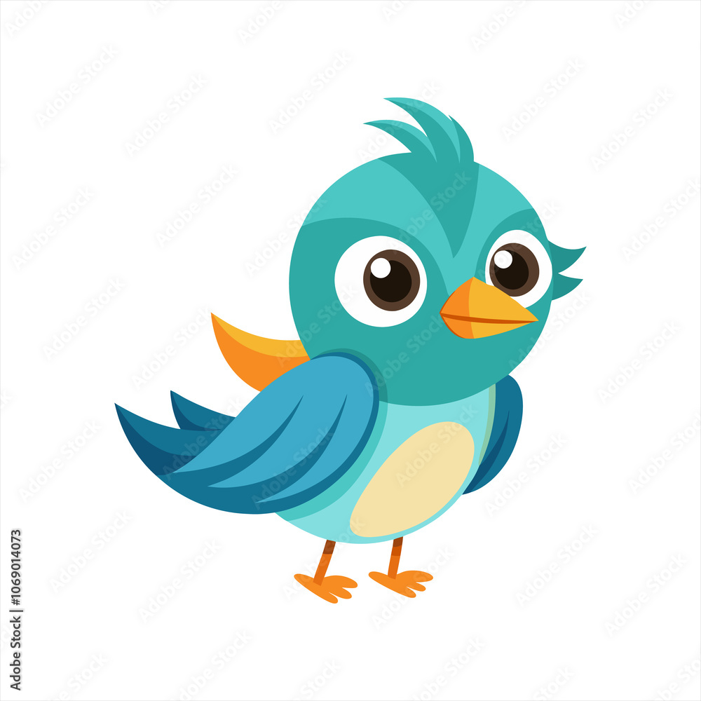 Cute nightingale bird cartoon vector Cute nightingale bird cartoon vector
