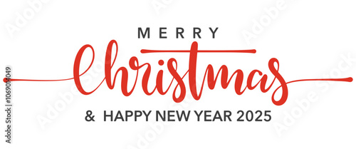 Typography of Merry Christmas text Lettering design card template. Lettering of Merry Chrismas calligraphy Hand drawn. Holiday Greeting Gift Poster.  vector illustration