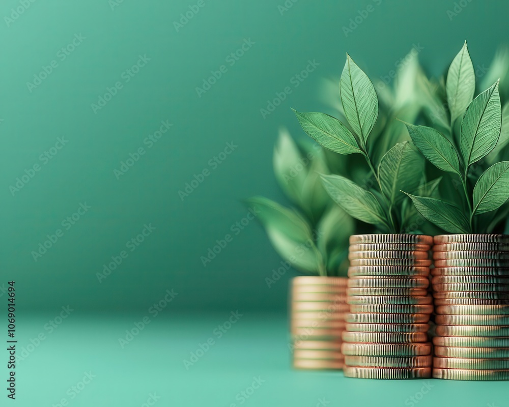 Financial growth and dividend yield, impact of interest rates, 3D illustration Financial growth and dividend yield, impact of interest rates, 3D illustration