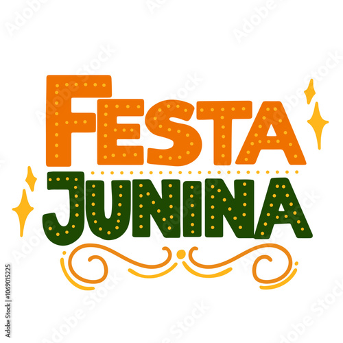 Festa Junina brazilian culture hand drawn lettering