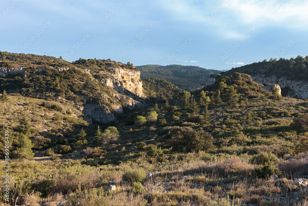 MERINDOL, PROVENCE, FRANCE: rocky landscape of the MERINDOL, PROVENCE, FRANCE: rocky landscape of the