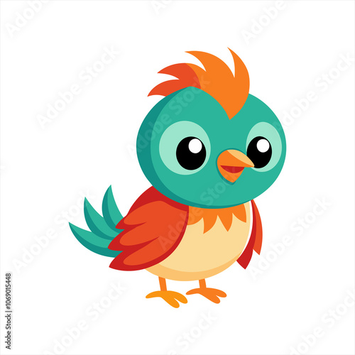 Cute nightingale bird cartoon vector
