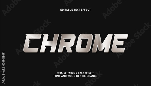 Chrome text effects with modern and elegant 3d style that can be edited