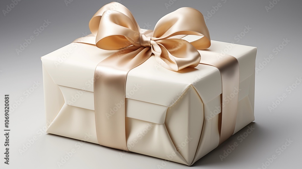 Stylish white gift box with satin ribbon bow, crafted for birthdays, weddings, and elegant holiday celebrations. Stylish white gift box with satin ribbon bow, crafted for birthdays, weddings, and elegant holiday celebrations.