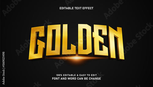 Efek teks emas dengan gaya mewah 3d modern yang dapat diedit