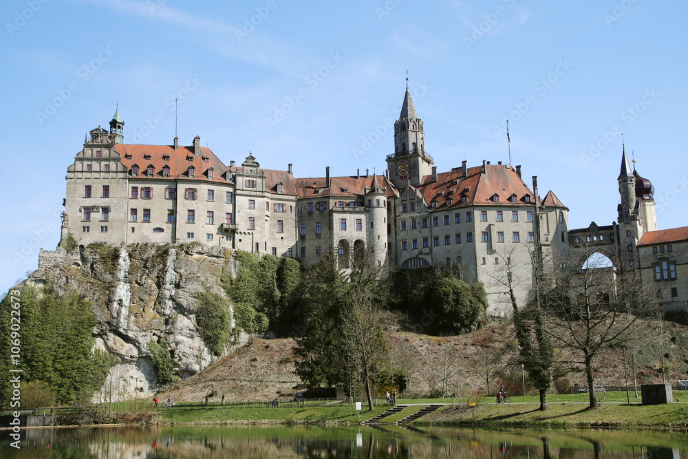 Fototapeta premium Panorama of Sigmaringen castle, Baden Wuerttemberg, Germany 