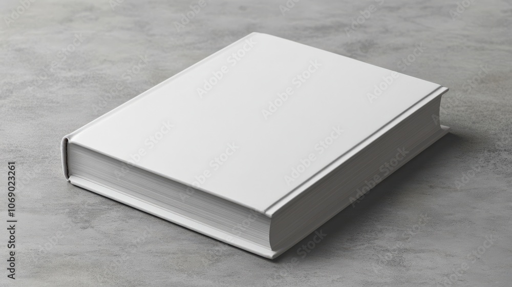 Blank hardcover book on a gray background, ready for customization. Blank hardcover book on a gray background, ready for customization.