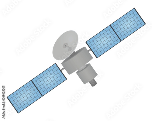 Orbital satellite station. vector illustration