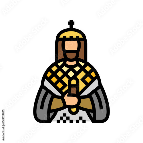 emperor byzantine color icon vector. emperor byzantine sign. isolated symbol illustration