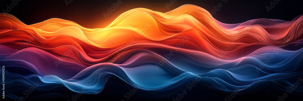 Smooth gradient waves in orange and blue, forming soft ripples that create a dynamic, abstract design, Smooth gradient waves in orange and blue, forming soft ripples that create a dynamic, abstract design,