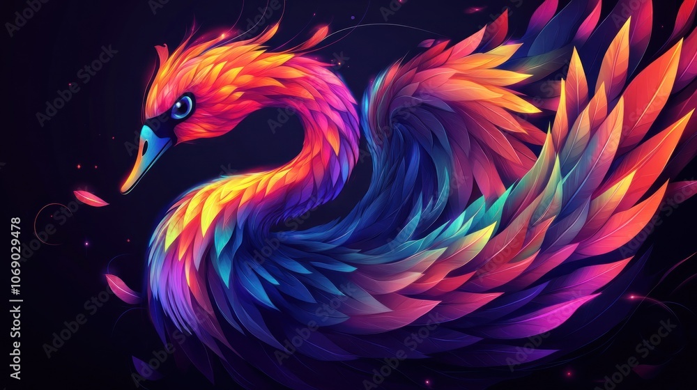 Obraz premium Abstract Colorful Swan