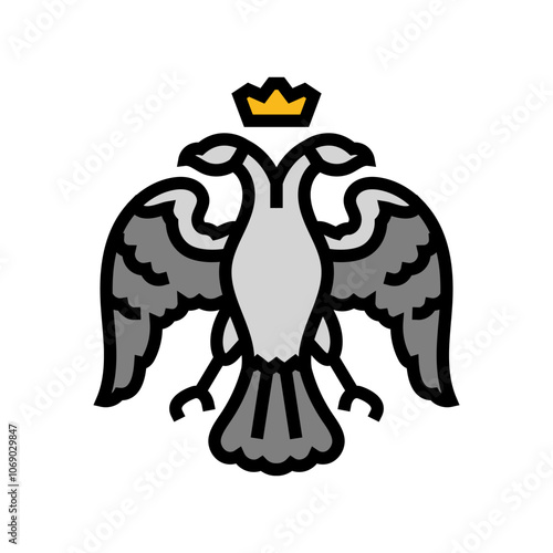 double headed eagle byzantine color icon vector. double headed eagle byzantine sign. isolated symbol illustration