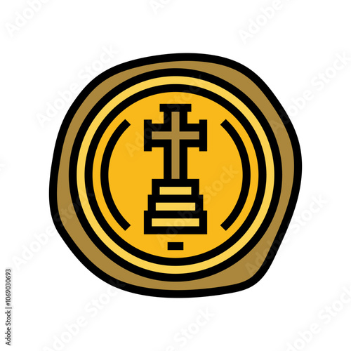 gold coin byzantine color icon vector. gold coin byzantine sign. isolated symbol illustration