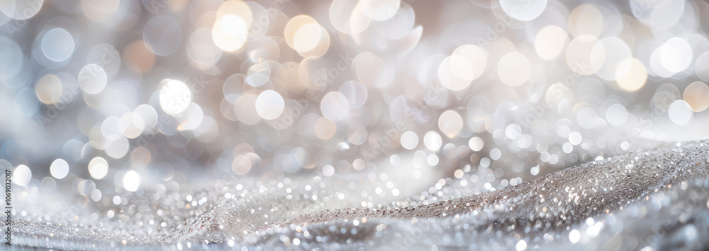Abstract Silver Glitter with Bokeh Lights Background Abstract Silver Glitter with Bokeh Lights Background