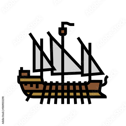 ship byzantine color icon vector. ship byzantine sign. isolated symbol illustration