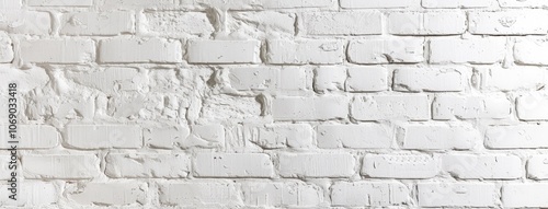 White Painted Brick Wall Texture for Background