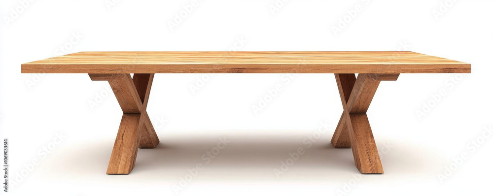 Wooden dining table with modern design, perfect for gatherings Wooden dining table with modern design, perfect for gatherings