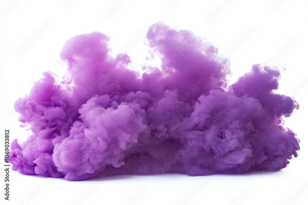 Fototapeta premium purple smoke isolated on white background