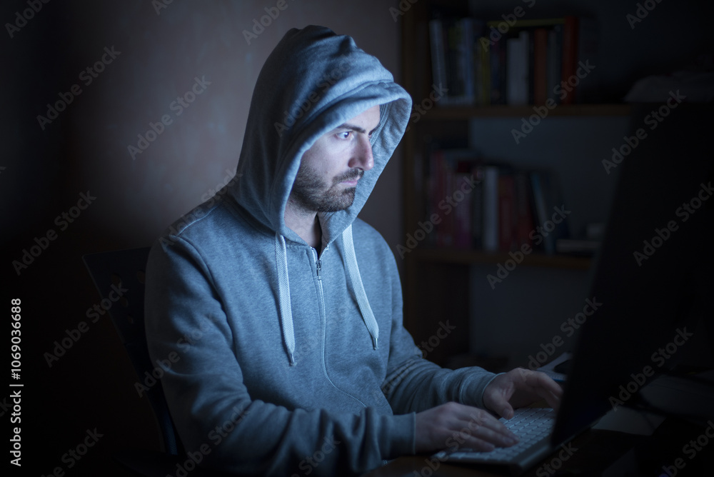 Hacker programming in the night Hacker programming in the night