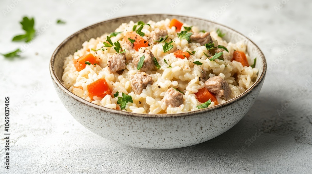 Creamy Risotto with Chicken and Carrots. Creamy Risotto with Chicken and Carrots.
