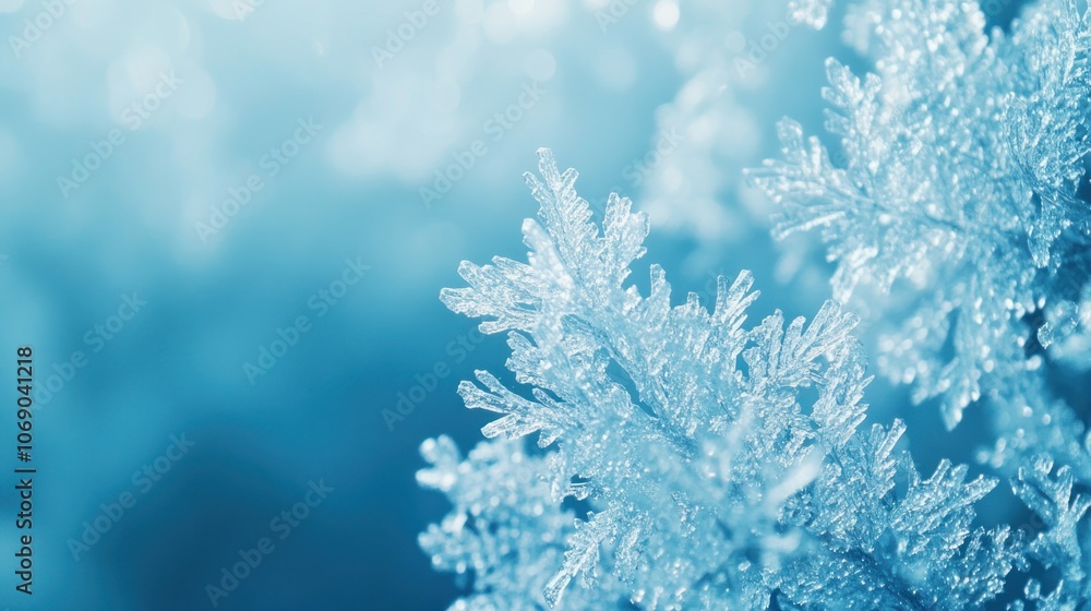 Frosty Blue Ice Crystal Background for Creative Use Frosty Blue Ice Crystal Background for Creative Use
