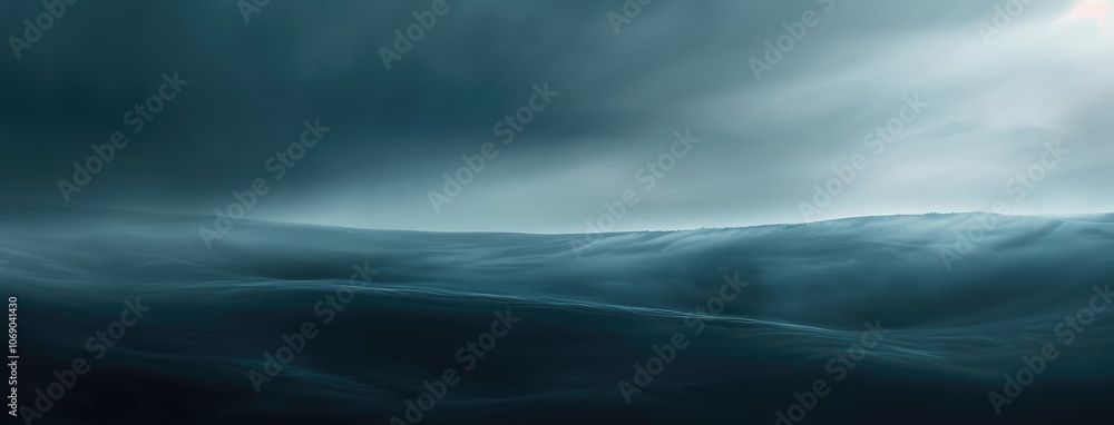 Fototapeta premium Ominous Twilight Storm Over Ocean Waves