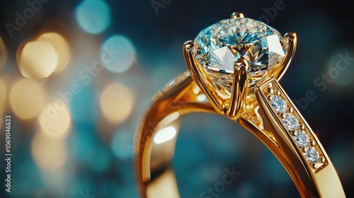 Stunning Diamond Engagement Ring in Focus