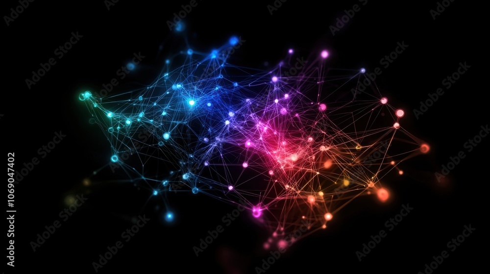 Obraz premium Glowing Digital Representation of the Internet