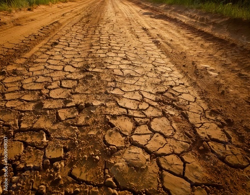 dirt terrain or gravel stone road surface pattern in outdoor environmental. Background and textured photo